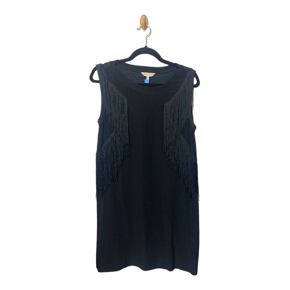 Rebecca Taylor fringe little black silk‎ mini dress sz M Mint Cond - Picture 3 of 16